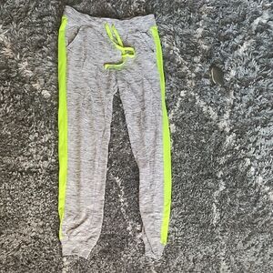 SO Heather Gray Joggers with Neon Yellow Accents